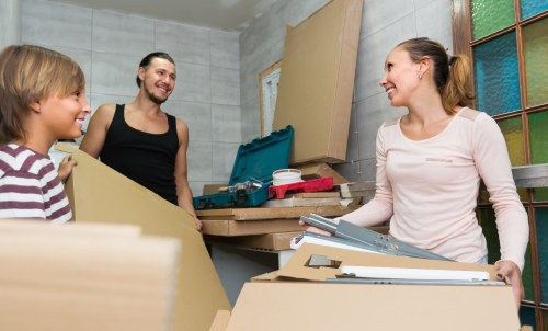 Professional removal team planning a move in Canary Wharf