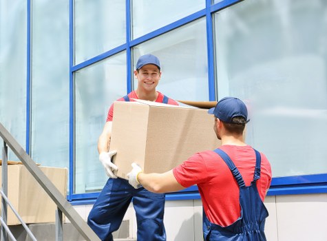 Business relocation logistics in Canary Wharf office district