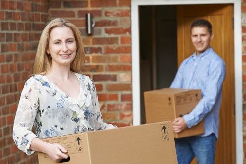 Professional flat removals in a high-rise Canary Wharf building