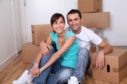 Office relocation transport service in Canary Wharf business district