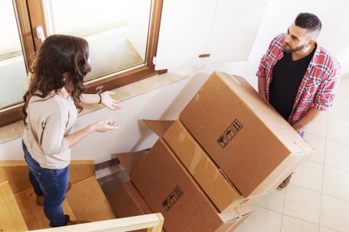 Commercial office relocation materials in Canary Wharf